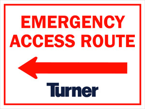 T205 Emergency Access Route Left Arrow 18"x24"