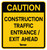 T034 Caution Construction Traffic Entrance / Exit 45x45cm
