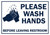 T126 Please Wash Hands 7"x10"