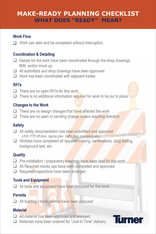 T183 Make-Ready Planning Checklist 24"x36"