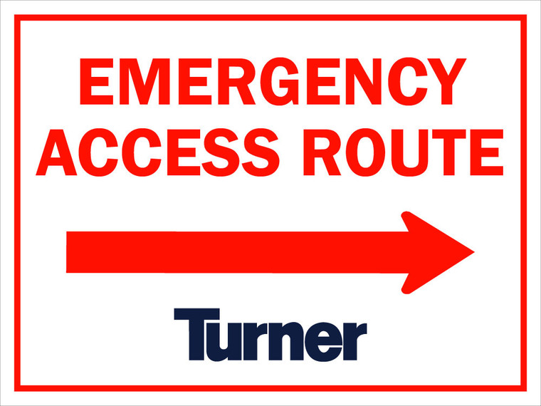 T206 Emergency Access Route Right Arrow 18"x24"