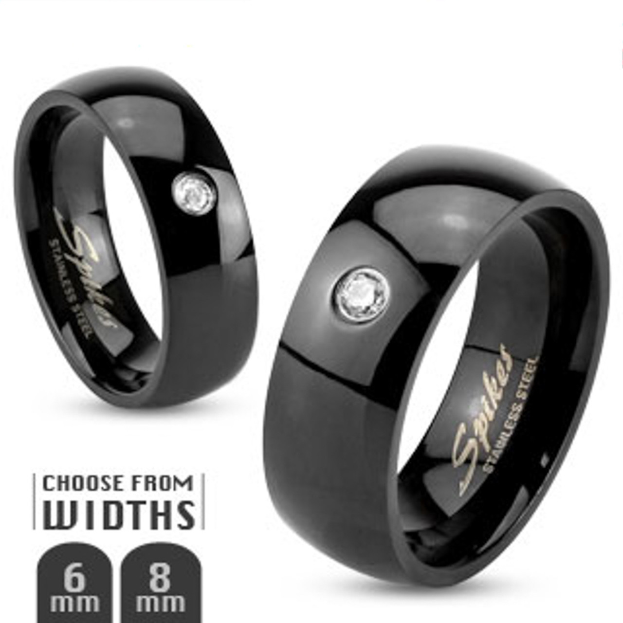  Marimor Jewelry His and Her Black Plated Stainless Steel Bridal  Ring Set and Titanium Wedding Band Women's Size 05 Men's Size 05 :  Clothing, Shoes & Jewelry
