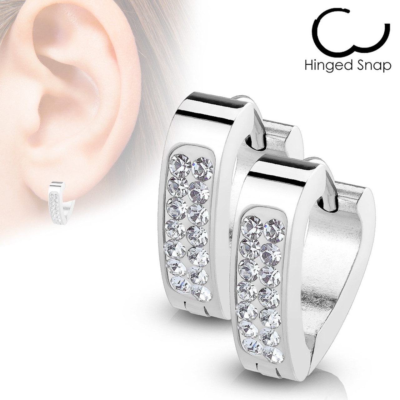 Bold Diamond Pave Hoop Earrings - Sparkling and Eye-catching Jewelry