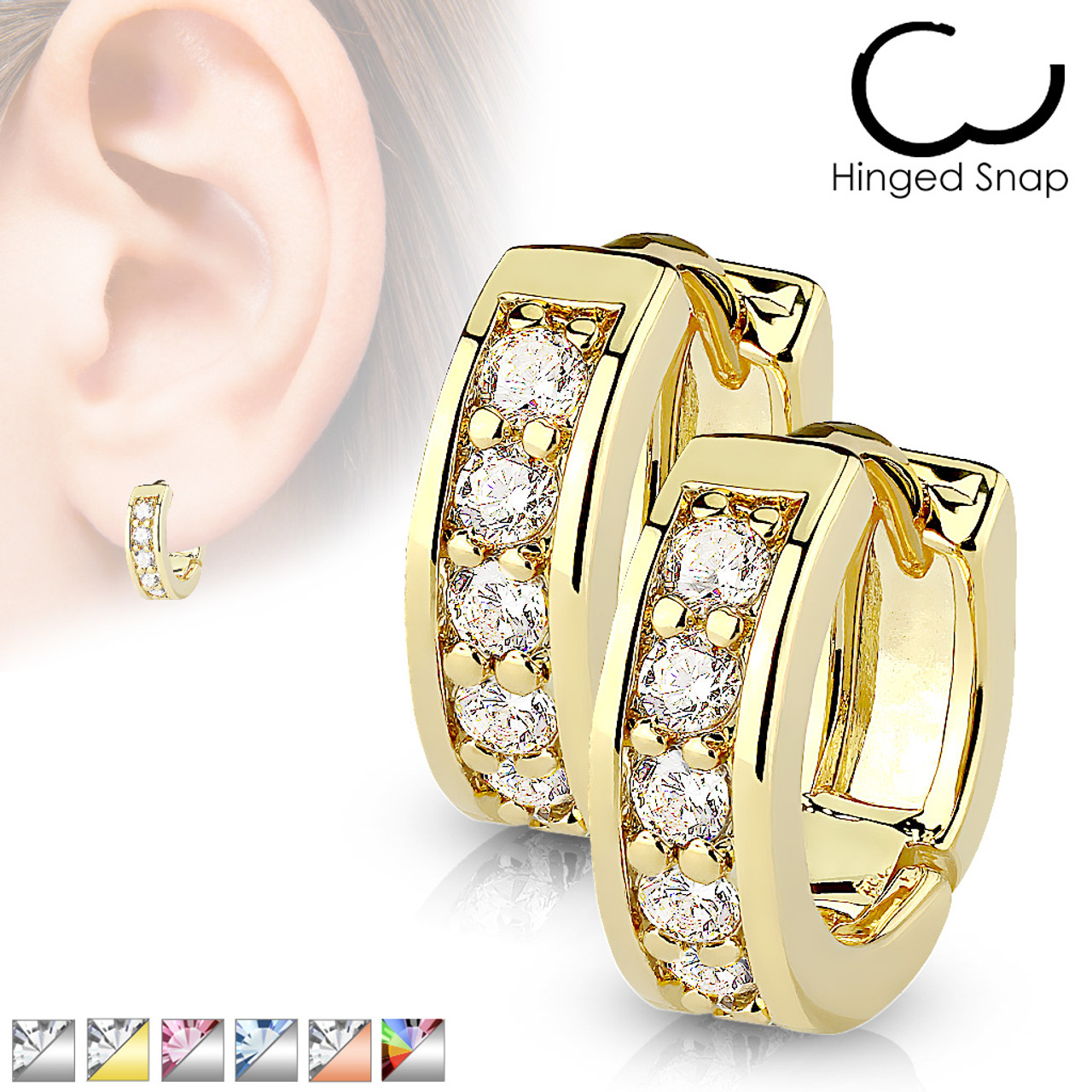 Buy Bohemian Diamond Hoop Earrings for Women,large Half Ring Earrings  Women's Jewelry,luxury Round Diamond Earrings, Shinning Diamond Earrings,personality  Bright Rhinestone (GOLD) Online at desertcartINDIA