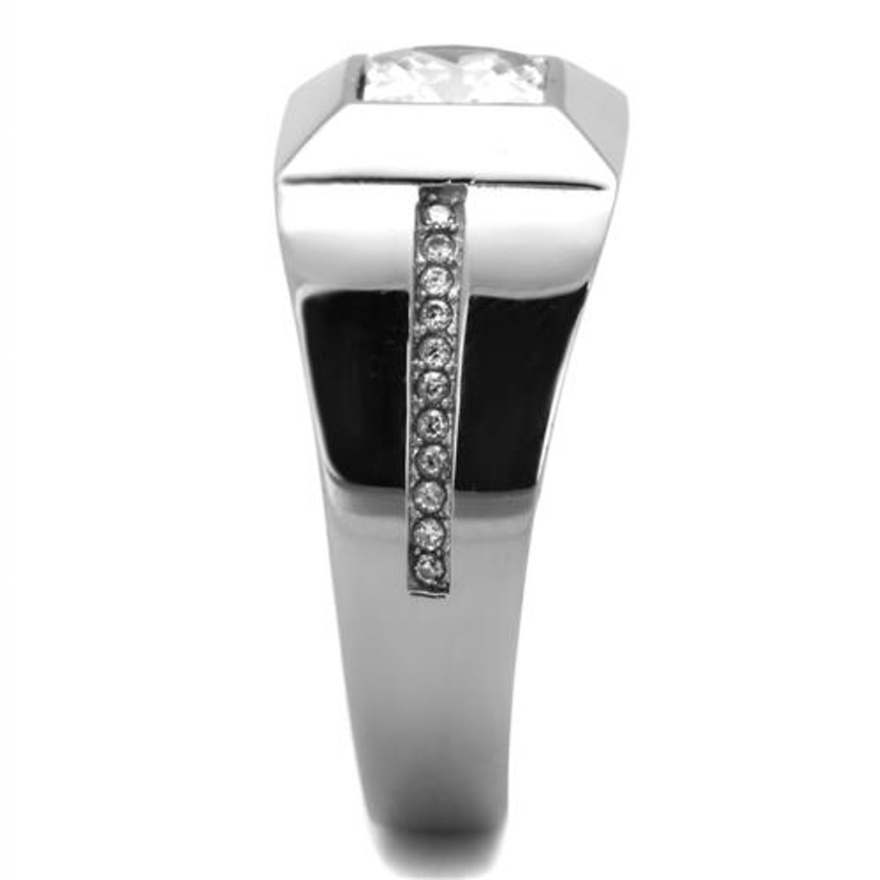 Unisex Stainless Steel Tension Ring with Cubic Zirconia - NDS WEAR