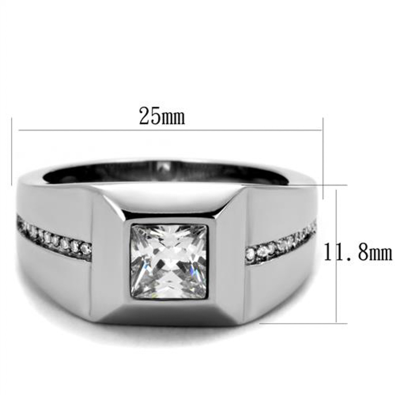 Unisex Stainless Steel Tension Ring with Cubic Zirconia - NDS WEAR