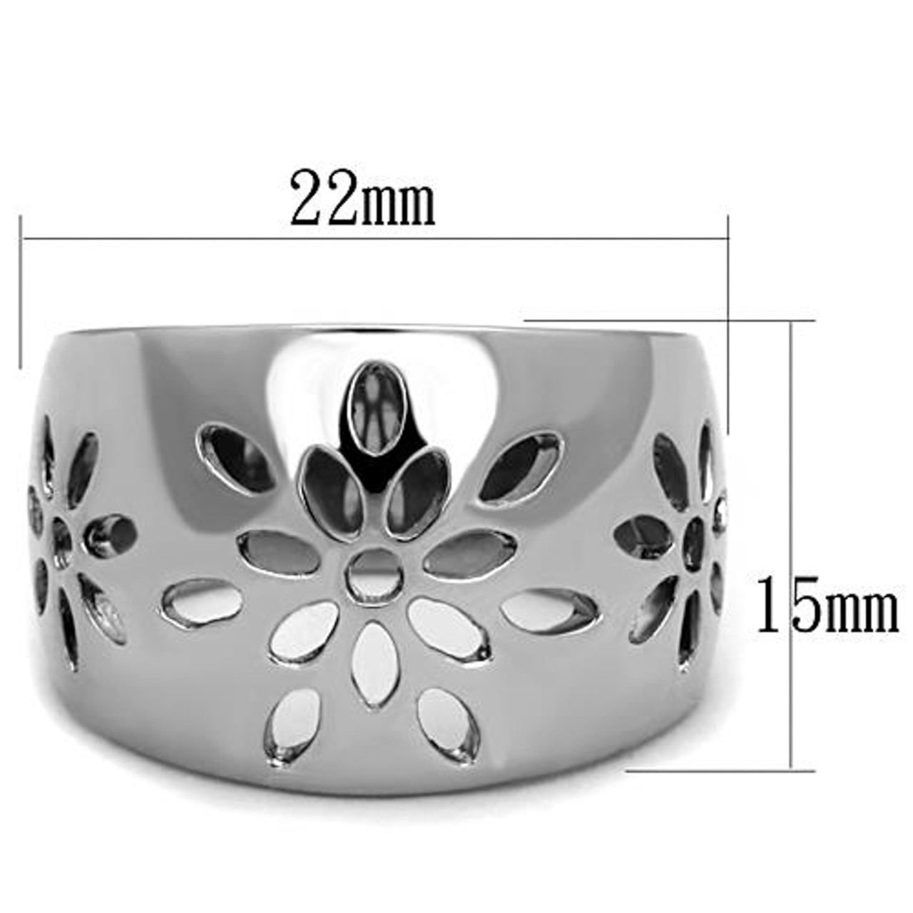 ARTK1682 Stainless Steel .06 Ct Cubic Zirconia Curved Band Promise Ring  Women's Size 5-10 