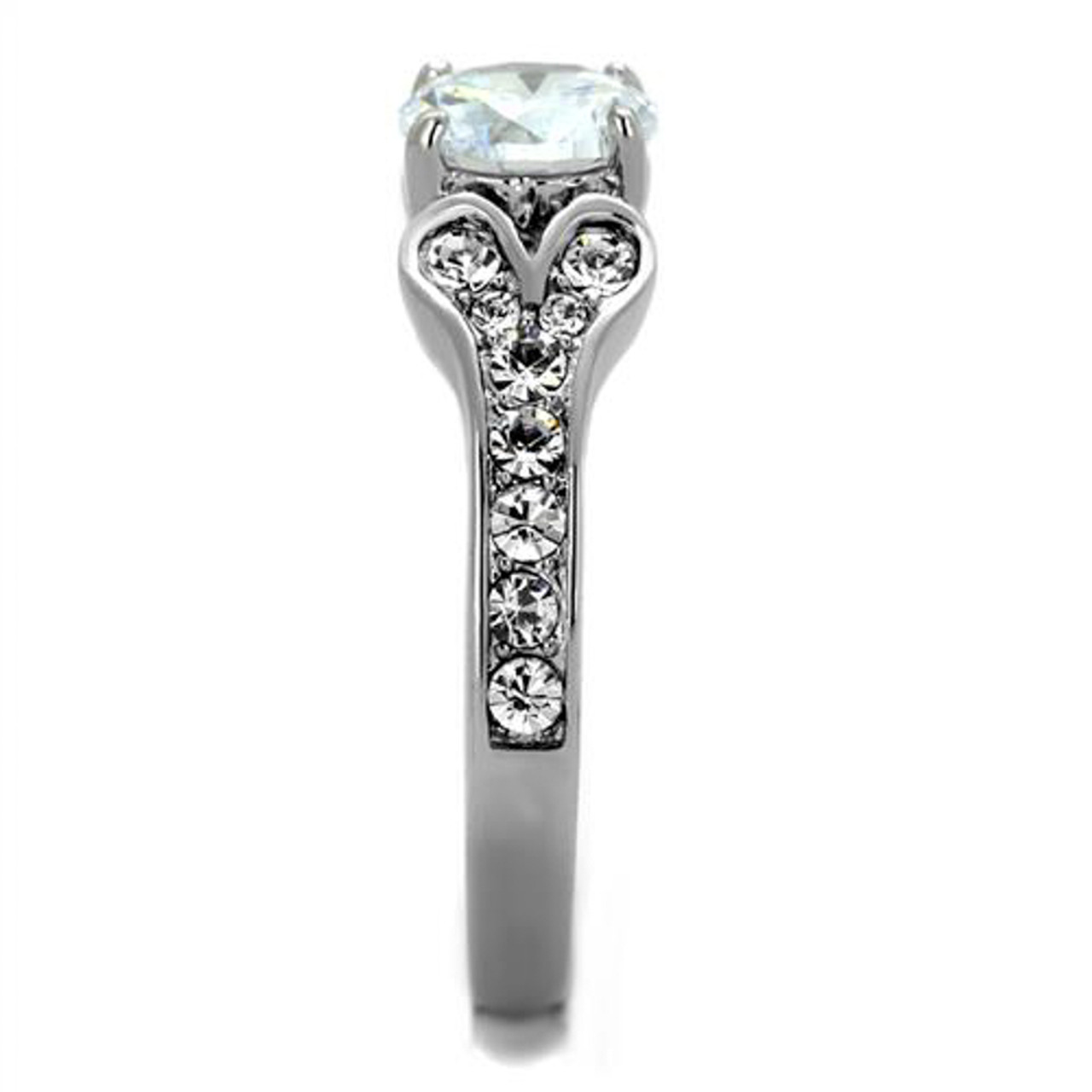 ARTK1918 Stainless Steel 316, 1.82 Ct Cubic Zirconia Engagement