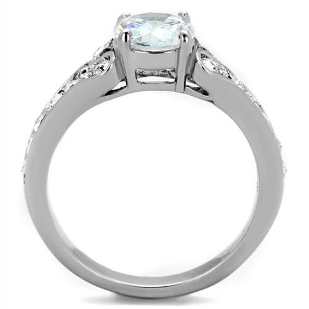 ARTK1918 Stainless Steel 316, 1.82 Ct Cubic Zirconia Engagement