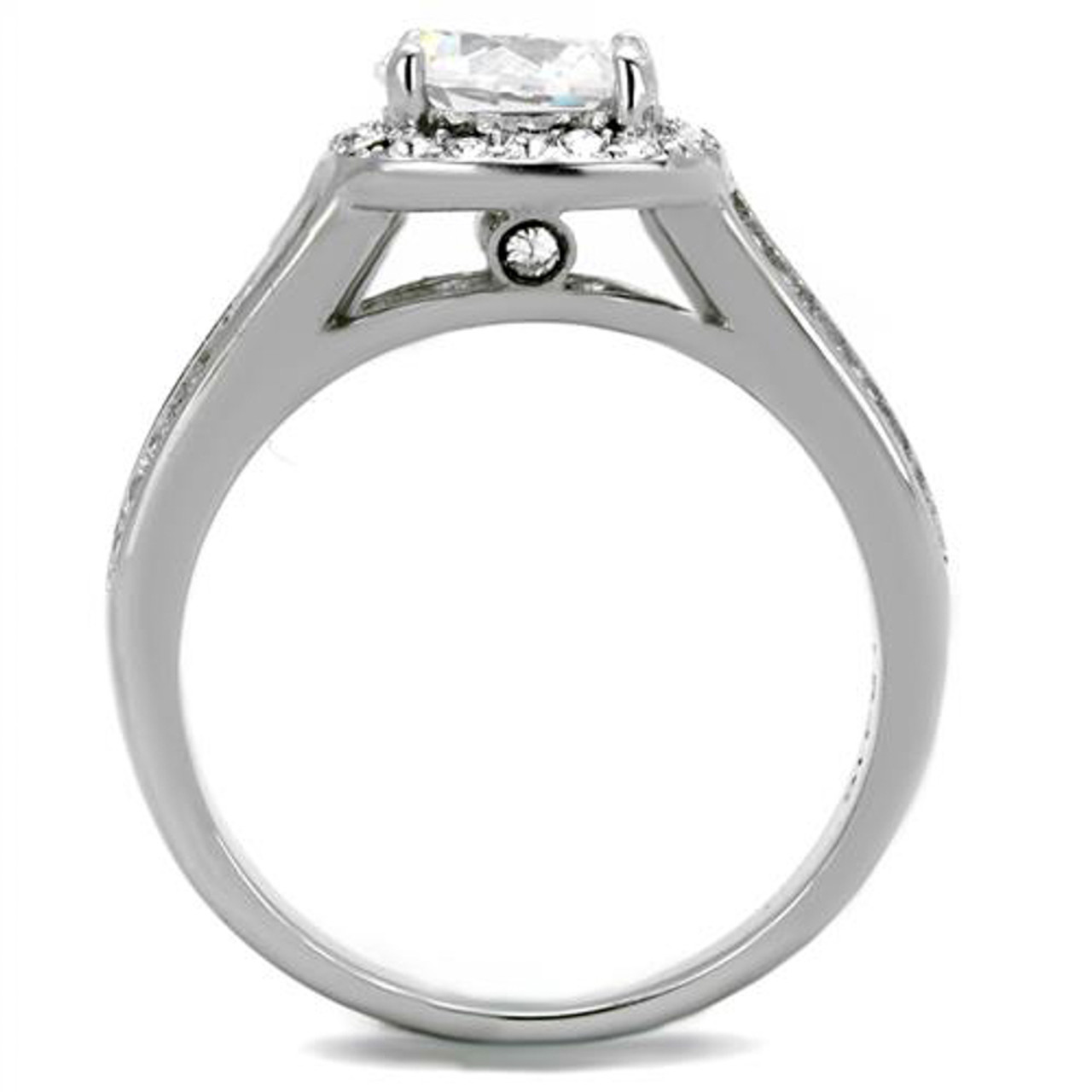 ARTK2282 Stainless Steel 1.65 Ct Round Cut AAA Cz Black Engagement Ring  Women's Size 5-10 