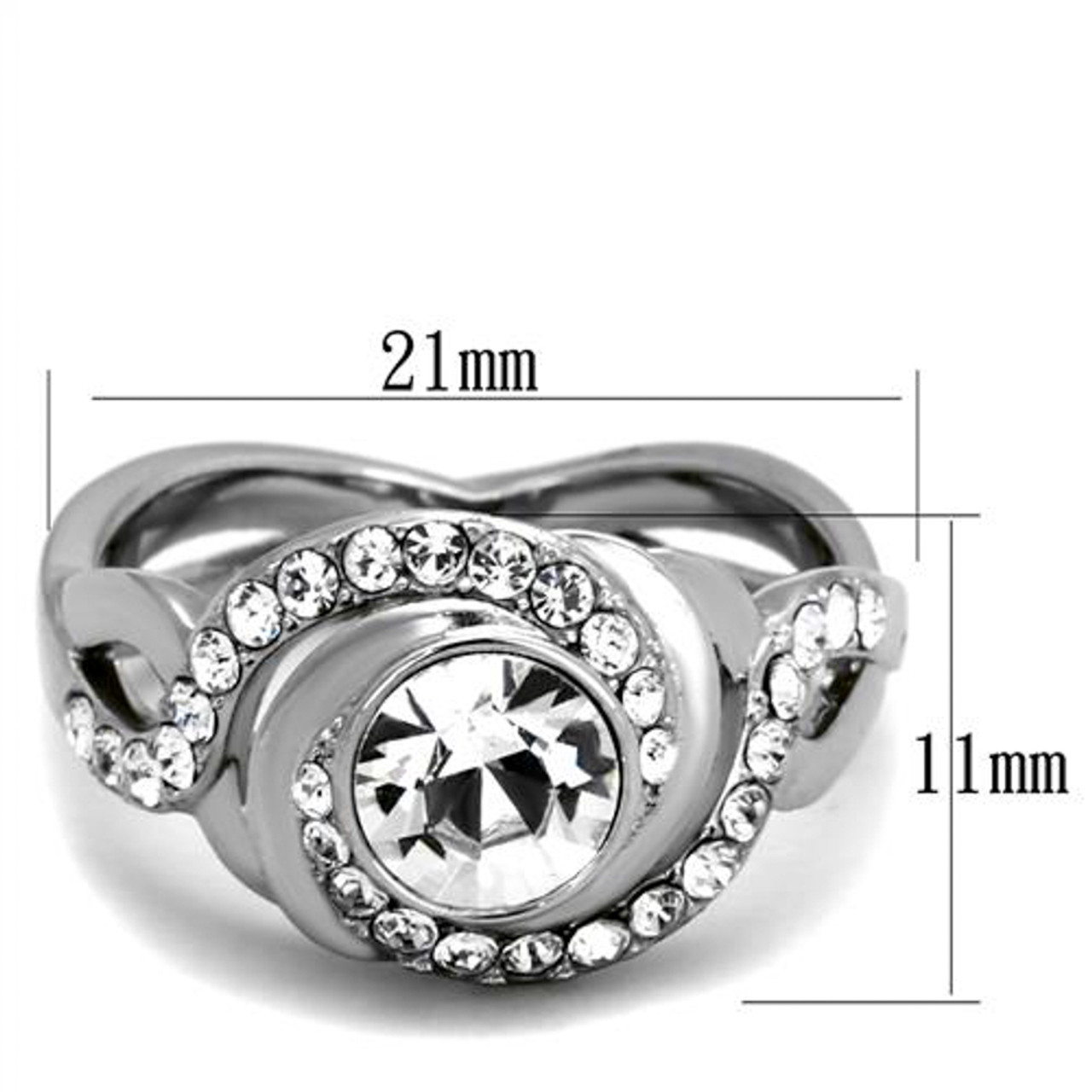 ARTK2282 Stainless Steel 1.65 Ct Round Cut AAA Cz Black Engagement Ring  Women's Size 5-10 