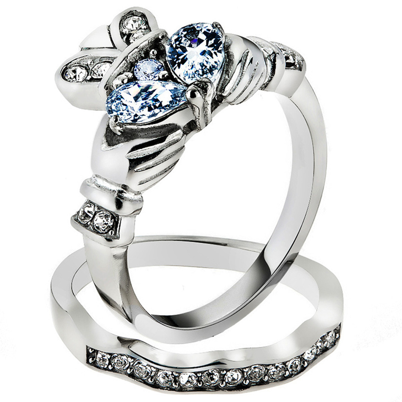 Opal Claddagh ring, ladies silver claddagh ring, set with a real opal. – Irish  Jewelry Design