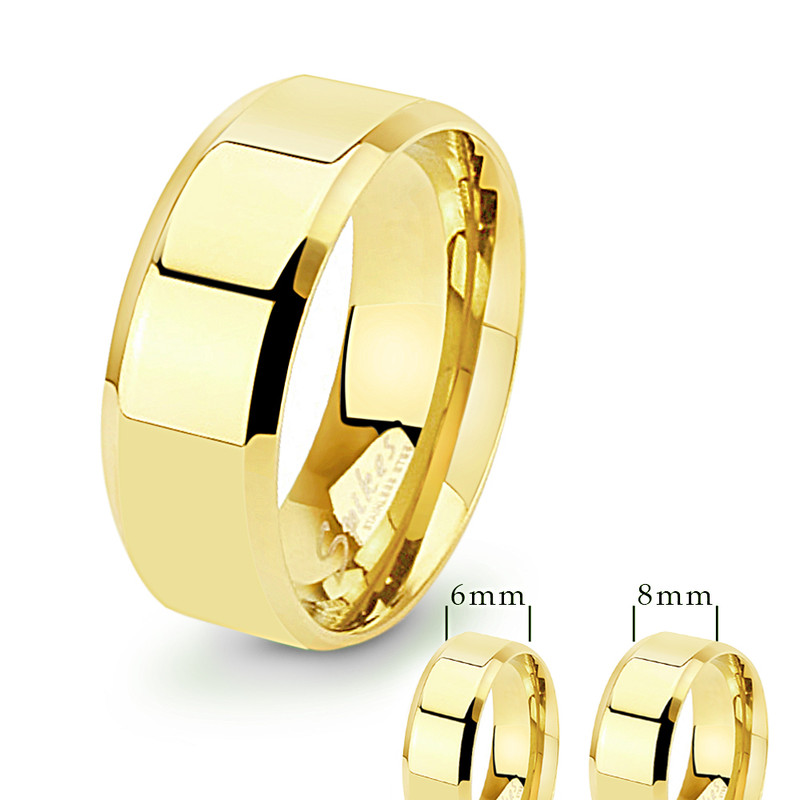 ST61206G-AR081 His & Her 14K G.P. 3pc Wedding Engagement Ring & Men's Band Stainless Steel Set