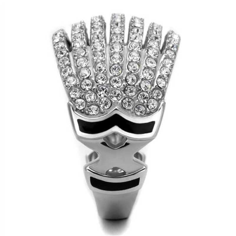 ARTK2901  Stainless Steel High Polished Crystal Cocktail Fashion Ring Women's Size 5-10