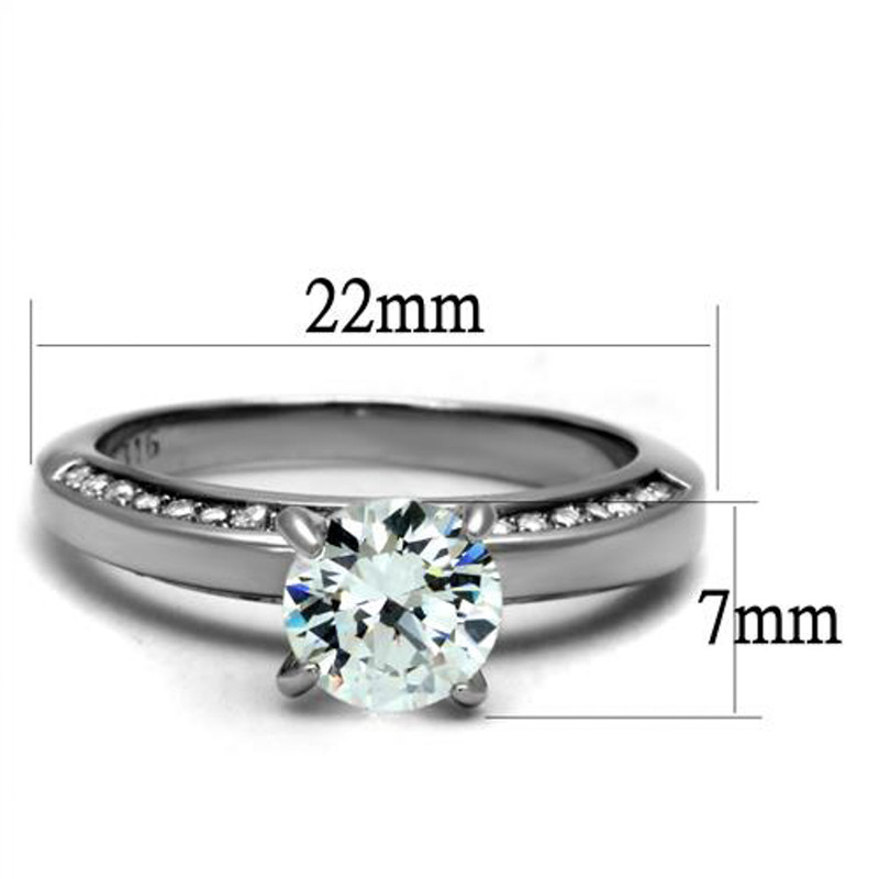 Women's 1.47 Ct Round Cut Cubic Zirconia Stainless Steel Engagement Ring Sz 5-10