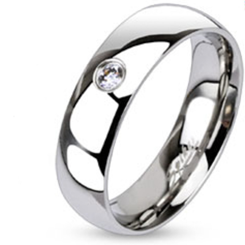 ST1330-AR011 His & Her 3 Pc Stainless Steel 1.85 Ct Cz Bridal Set & Men Zirconia Wedding Band