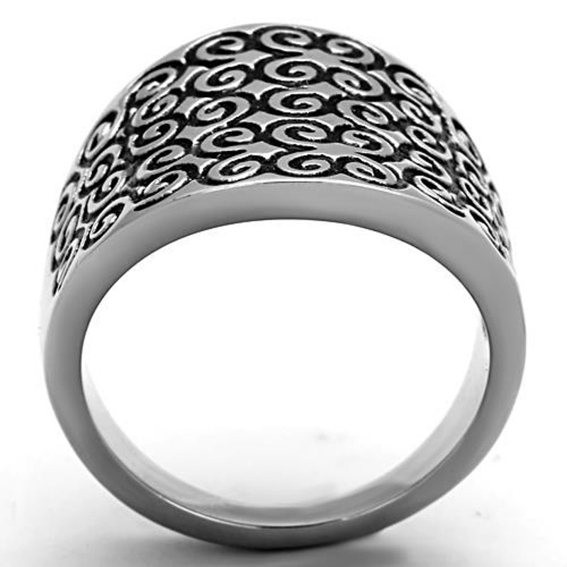 ARTK1329 Stainless Steel High Polished Swirl Epoxy Design Fashion Ring