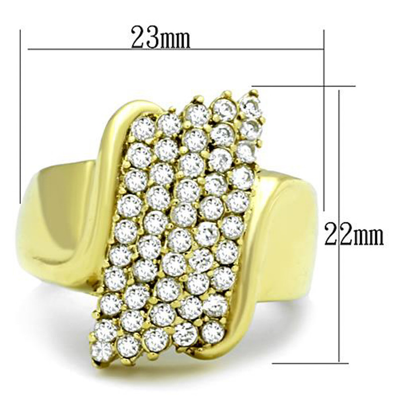 ARTK1554 Stunning 1 Ct CZ Stainless Steel 14k Gold IP Cocktail Ring Women's Size 5-10