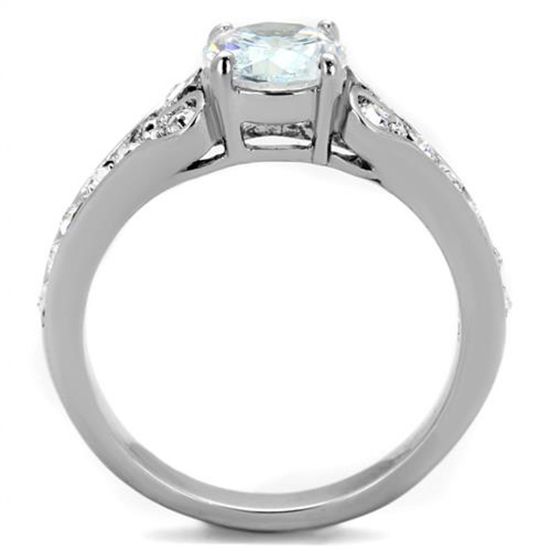 ARTK1918 Stainless Steel 316, 1.82 Ct Cubic Zirconia Engagement Ring Womens Size 5-10