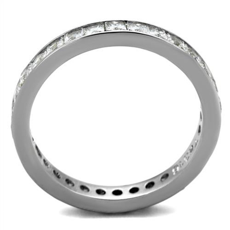 Women's Princess Cut AAA CZ Eternity Anniversary Wedding Ring Band Size 5-10