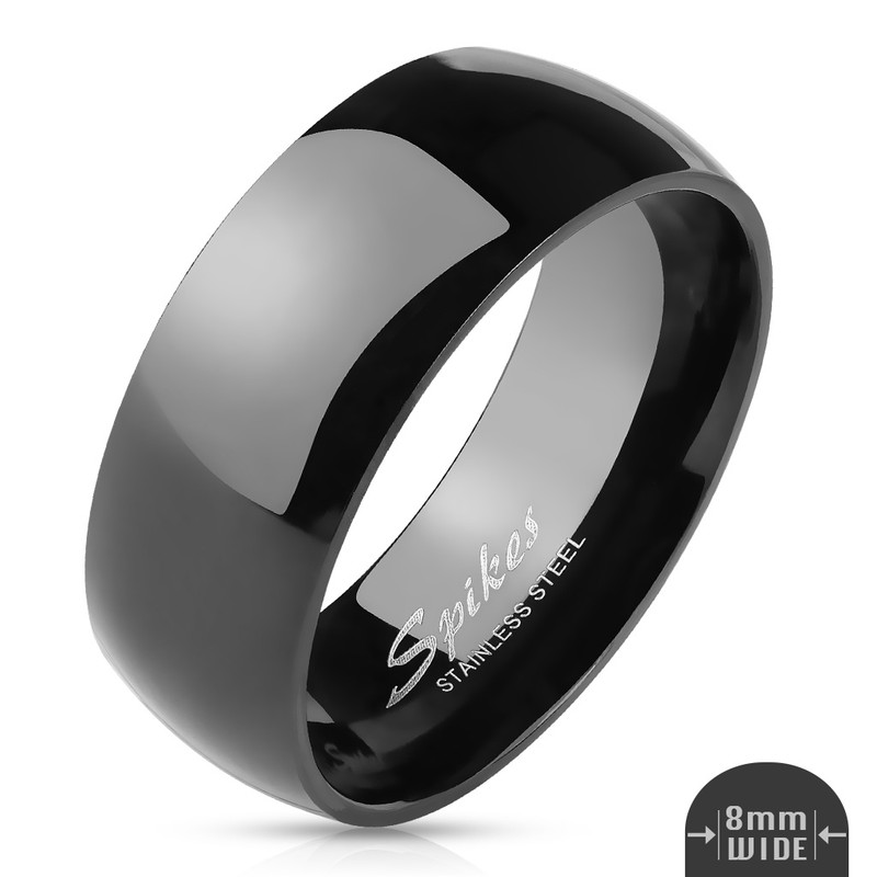ST1870-AR013 Stainless Steel His & Hers 3pc Black Ion Plated Wedding Engagement Ring Band Set