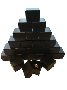 Wholesale Pack of Black Ring Gift Box with Foam and Velvet Insert