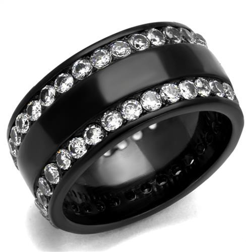 ARTK1682 Stainless Steel .06 Ct Cubic Zirconia Curved Band Promise Ring  Women's Size 5-10 