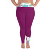 All-Over Print Plus Size Leggings - Berry