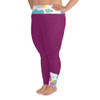 All-Over Print Plus Size Leggings - Berry