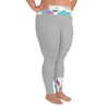 All-Over Print Plus Size Leggings - Gray