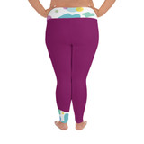 All-Over Print Plus Size Leggings - Berry