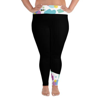 All-Over Print Plus Size Leggings - Black