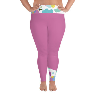 All-Over Print Plus Size Leggings - Rose