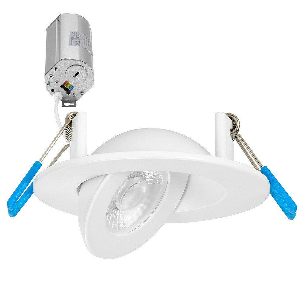 2” Slim Recessed LED Floating Gimbal Downlight, 5 CCT 2700-5000K