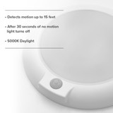 6 in. Round Motion Sensor LED Ceiling Mount Light Fixture, 5000K Daylight, 700 Lumens