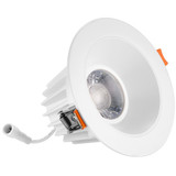 4 in. Low Kelvin Slim Round Recessed Anti-Glare LED Downlight, White Trim, Canless IC Rated, 1200 Lumens, 5 CCT 2200K-3500K
