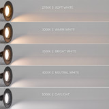 5 in. and  6 in. 5 CCT Retrofit Recessed LED Downlight, Black Trim, 1100 Lumens, Color Selectable 2700K-5000K