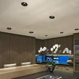 6 in. Slim Round Recessed Anti-Glare LED Downlight, Black Trim, Canless IC Rated, 1200 Lumens, 5 CCT 2700K-5000K