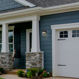 LED Porch Lantern Outdoor Wall Light, Black w/ Clear Water Glass, Dusk to Dawn Sensor, 650 Lumens, 3000K Warm White - 9 in. Height