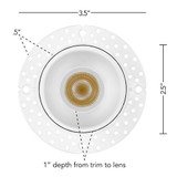 2 in. Trimless Slim Round Recessed Anti-Glare LED Downlight, White, Canless IC Rated, 600 Lumens, 5 CCT 2700K-5000K