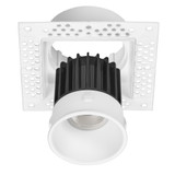 2 in. Trimless Slim Square Recessed Anti-Glare LED Downlight, White, Canless IC Rated, 600 Lumens, 5 CCT 2700K-5000K