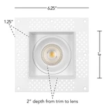 4 in. Trimless Slim Square Recessed Anti-Glare LED Downlight, White, Canless IC Rated, 1000 Lumens, 5 CCT 2700K-5000K