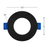 3 in. Slim Recessed LED Downlight, Canless IC Rated, 400 Lumens, 5 CCT Color Selectable 2700K-5000K, Black Trim