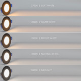3 in. Slim Recessed LED Downlight, Canless IC Rated, 400 Lumens, 5 CCT Color Selectable 2700K-5000K, Black Trim