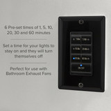 7 Button In-Wall Countdown Timer Switch, Maximum 60 Minutes Delay, 1875 Watt, Black