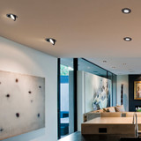 4 in. Adjustable Slim Recessed LED Floating Gimbal Downlight, 850 Lumens, 5 CCT Color Selectable 2700K-5000K, Black Trim