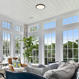 12 in. Black LED Flush Mount Ceiling Light, 5 CCT 2700K-5000K, 2200 Lumens