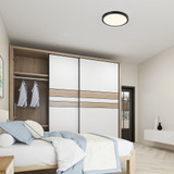 14 in. Black LED Flush Mount Ceiling Light, 5 CCT 2700K-5000K, 2400 Lumens