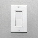 4-Way / Single Pole On/Off Light Switch, White Decorative Rocker Switch, Wall Plates Included (4 Pack)