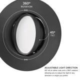 5 in. and 6 in. Adjustable Recessed LED Gimbal Downlight, Black Metal Trim, 1150 Lumens, 5 CCT Color Selectable 2700K-5000K